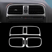 Автомобиль-Стайлинг из нержавеющей стали 4 шт./компл. интерьер Кондиционер панель декоративные блестки для Volkswagen POLO- аксессуары