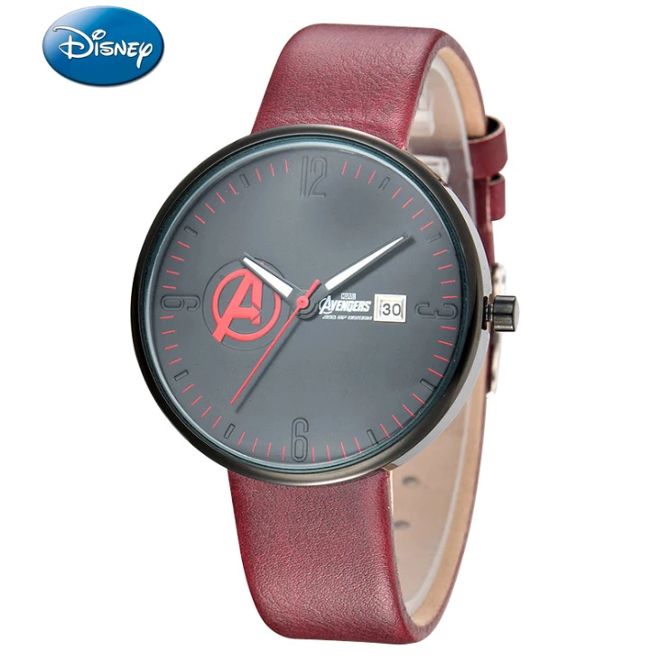 Оригинальные наручные часы Disney для мальчиков кварцевые кожаные детские