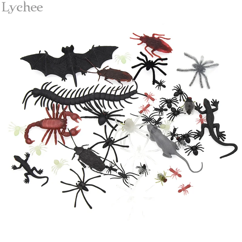 

Lychee Plastic Insect Tricky Toy Gift Pack for Halloween April Fools' Day Party Spoofed DIY Decoration