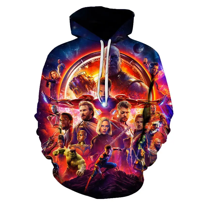 Men Women Pullovers Hoodies The Avengers 4 Endgame Hooded Jacket Superheroes Battle Suit Sweatshirt Streetwear Cosplay Costume