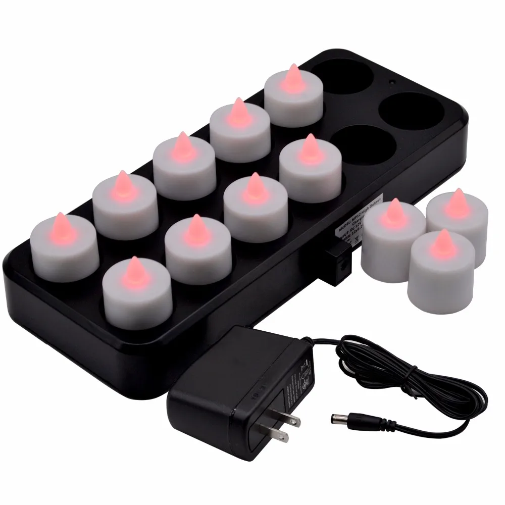 Rechargeable Flameless Electronic LED Tealight Candle Wireless