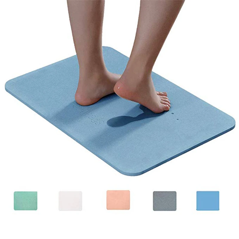 

Bath Mat Absorbent Diatomaceous Earth Nonslip Bathroom Floor Mats for Fast Water Drying Self-Refreshing Hard Shower Mat Doormat