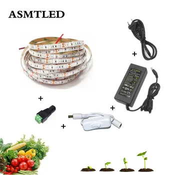 

Plant Grow lights Full Spectrum LED Strip Flower phyto lamp Set Waterproof Red blue 4:1 for Greenhouse Hydroponic+Power adapter