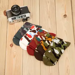 Mantieqingway Лот 5 штук камуфляжные носки для Для мужчин красный и белый и зеленый и Серый цвет мужской носок армии Стиль Повседневное носки для