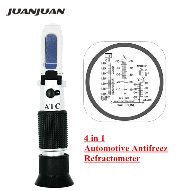

Hand Held 4 in 1 auto urea concentration car refractometer comfortable non-slip rubber for bus companies automotive urea 26%Off