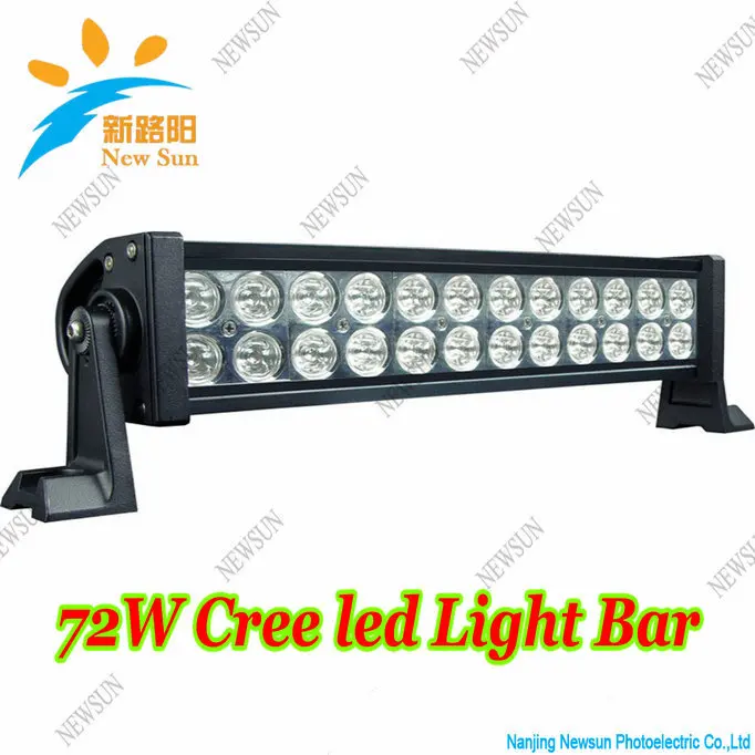 72w Light bar LED Cree chips spot 13 5 off road fog driving 4x4 SUV roof