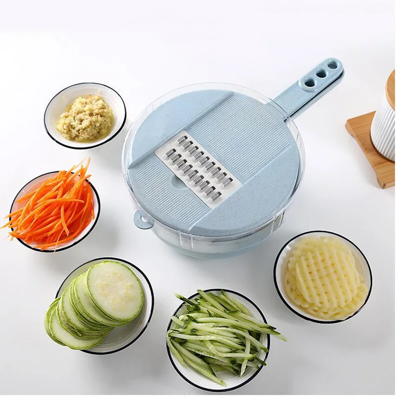 

8 in 1 Vegetable Slicer Potato Peeler Carrot Onion Grater with Strainer Vegetable Cutter Kitchen Accessories