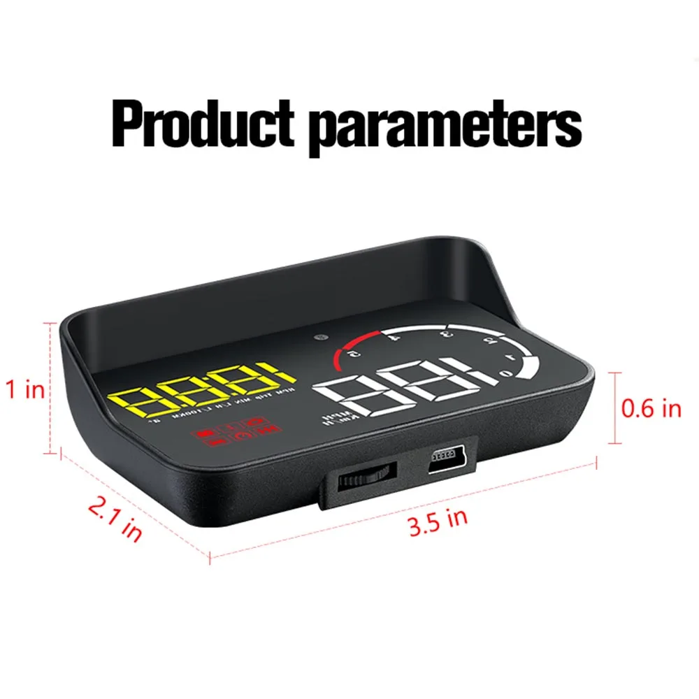 Автомобиль OBD2 HUD Дисплей Цифровой спидометр лобовое стекло проектор считыватель двигателя об/мин код ошибки температура воды 35