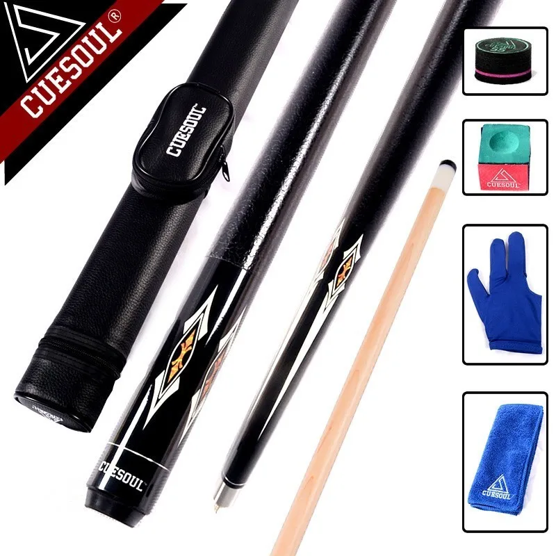 

CUESOUL Maple Billiard Cues Shaft 11.5mm/12.75mm Tips 1/2 Split Pool Billiards Cue Stick 19oz With Case CSCT07