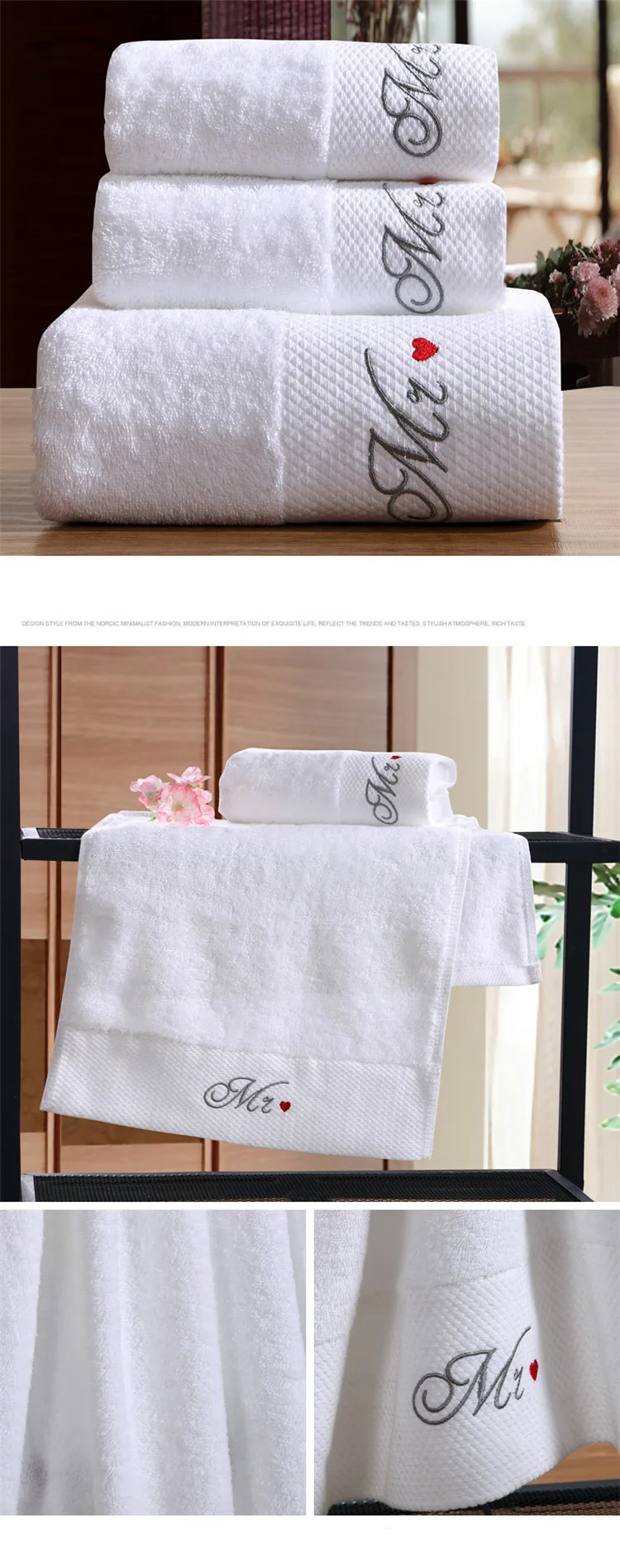 Качественное вышитое белое гостиничное полотенце с короной, Хлопковое полотенце, набор полотенец для рук/лица, банное полотенце для взрослых, Мочалки с высоким абсорбентом