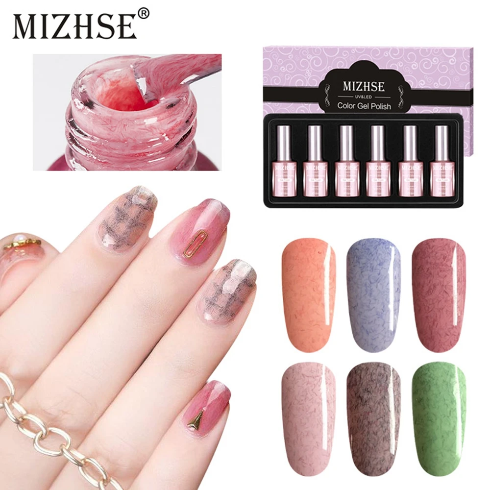 MIZHSE меха УФ гель лак для ногтей светодиодный светильник Vernis Gellak UV гель Vernis полу постоянный гель конструтор для росписи ногтей