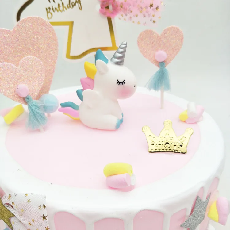 

Unicorn Cake Decoration Unicornio Cake Toppers Kids Birthday Party Decorations for Baking Dessert Cute Gifts