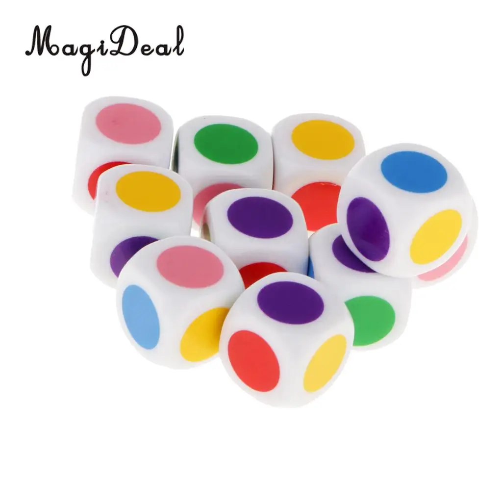 MagiDeal Colorful Kids Children Board Game 6 Colors Dices Table Games for Pub Club Family Party Educational Toys 16x16x16 mm