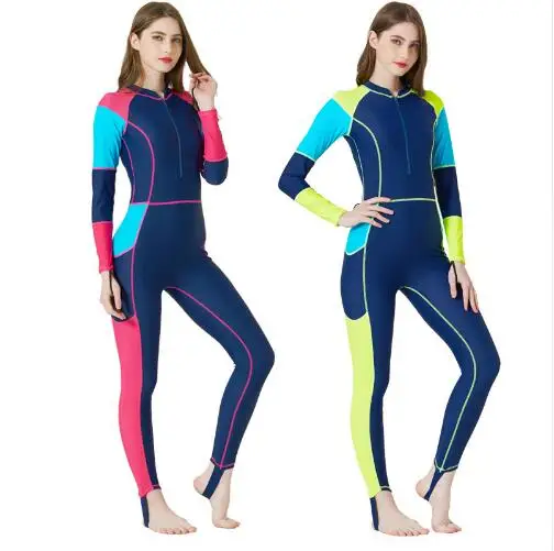 

2019 Women Wetsuits Women One Piece Swimsuit Long Sleeve Female Swimwear Surfing Windsurf Sailing Full Bathing Suit Wetsuits