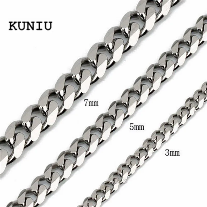 

Fatpig New Sale Men Silver Punk Stainless Steel Link Chain Bracelet Bangle Fashion Wristband