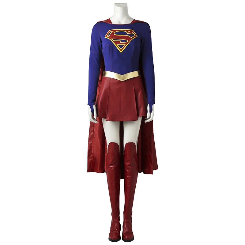 Supergirl Costume Kara Zor-El Danvers Cosplay Jumpsuit Fancy Outfit Superhero Halloween Cosplay Full Suit with Boots Custom Made Supergirl Costume Kara Zor-El Danvers Cosplay Jumpsuit Fancy Outfit Superhero Halloween Cosplay Full Suit with Boots Custom Made