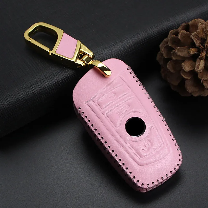 

Genuine Leather Men Women Smart Key Bag Shell Holder Car Key Case Cover For BMW 1 2 3 4 5 6 7 X3 X4 X5 GT530 F07 F10 F20 F30 E34