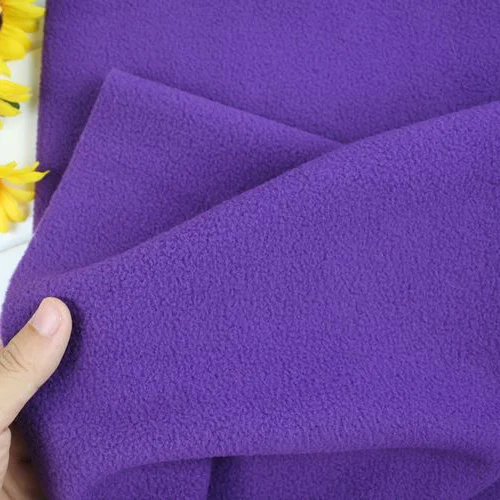 Buy Deep Purple Polyester Polar Fleece Fabric anti pilling one side Fleece