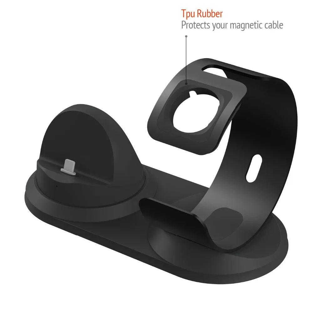 Настольная зарядная док станция с держателем для телефона Apple Watch подставка S4/3/2/1