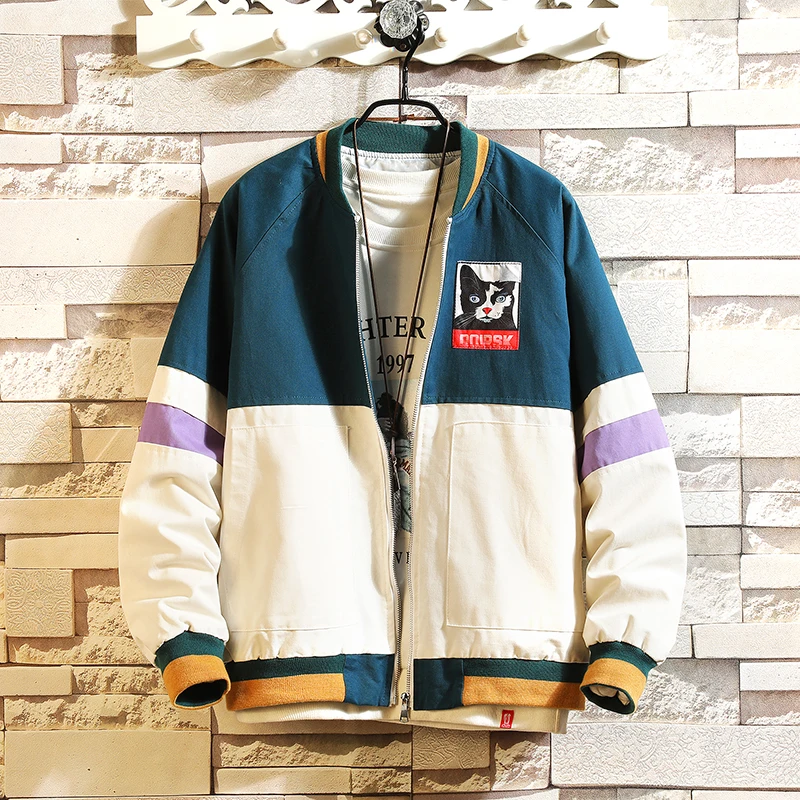 

INS Bomber Jackets Men 2019 Streetwear Windbreaker Korean Casual Autumn Spring Baseball Jackets Coats