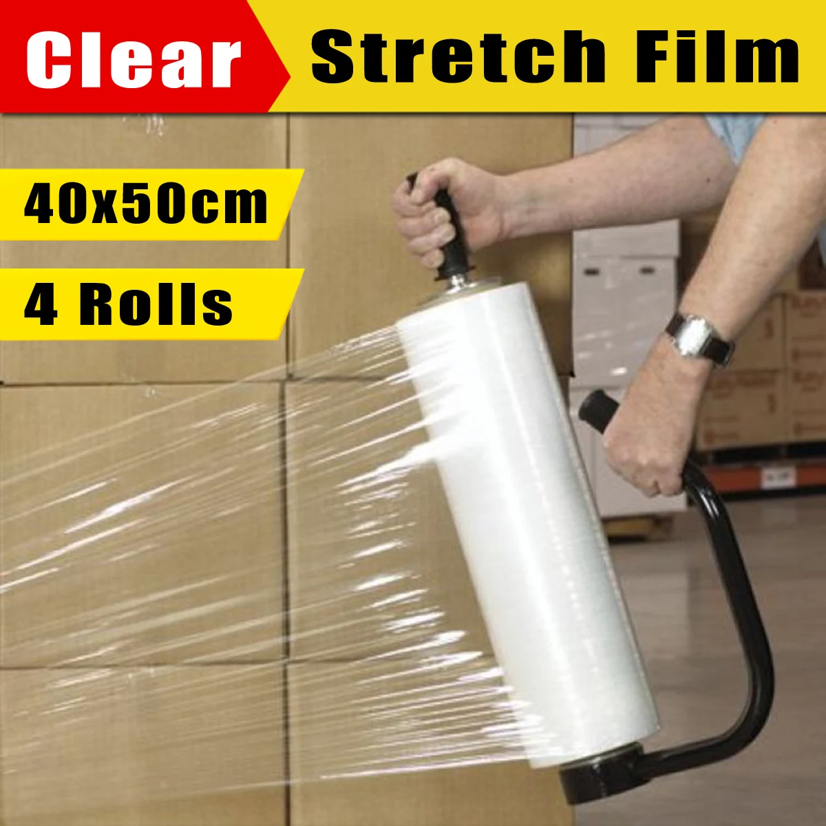 

Stretch Film Clear Hand 500mm x 400m 25UM for Pallet Carton Shrink Wrap