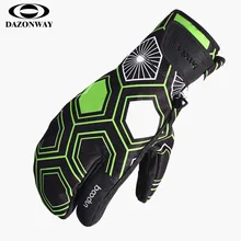 Зимние перчатки для катания на лыжах с сенсорным экраном для мужчин и женщин, водонепроницаемые бархатные дышащие перчатки для сноубординга, спортивные перчатки для улицы, зеленые, синие, S~ L