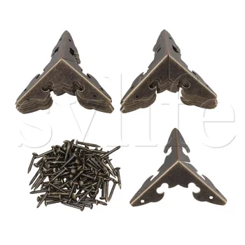

18pcs 30 x 30 x 30mm Decorative Bronzy Metal Table Leg Corner Cover Protector