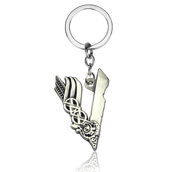 

TV Series Vikings Icon Alloy V Logo Car Key Chain Holder Best Friend Graduation Chirstmas Day Gift