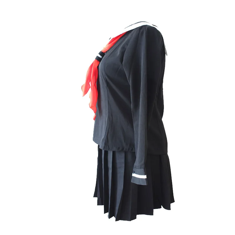 Coshome Anime Hell Girl Enma Ai Cosplay Costumes 100cm Long Wigs School Sailor Uniforms Halloween Party Women Black Dress (3)