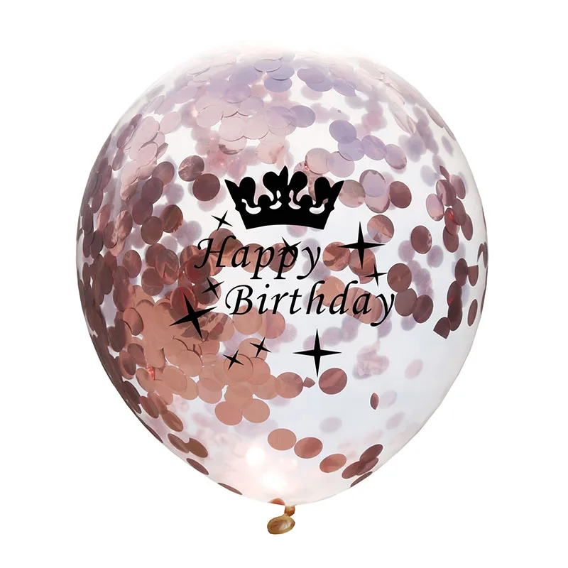5 шт. воздушные шары с днем рождения, шары с цифрами 30 40 50 60 латексные воздушные шары для украшения свадьбы, юбилея, товары для дня рождения - Цвет: rose happy birthday