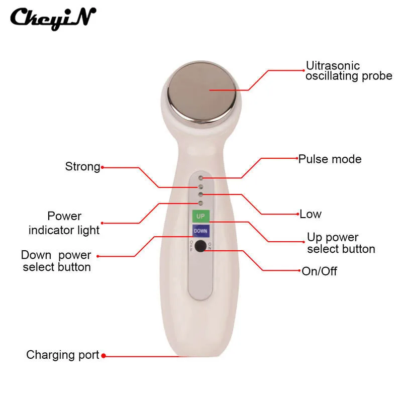 Ультразвуковое вибрационное глубокое очищение лица инструмент для красоты подтяжка лица Подтяжка кожи против старения морщин устройство для ухода за кожей 4546