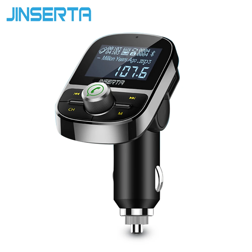 

JINSERTA 2018 FM Transmitter Wireless Bluetooth FM Modulator Handsfree Car Kit LCD Radio Audio Car MP3 Player 3.5mm AUX Adatper
