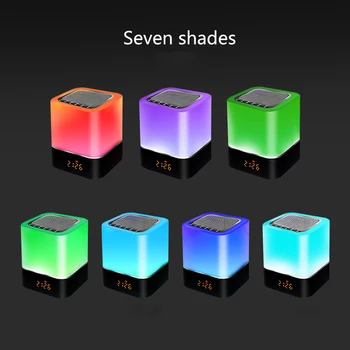 

New Night Light Touching Sensor Bluetooth Speaker Color Changing Digital Calendar Alarm Clock Speaker DOM668