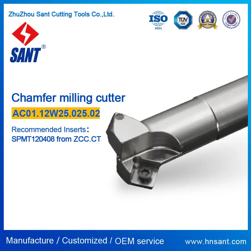 

High precision indexable chamfer milling cutter for CNC lathe machining tools and metal cutting