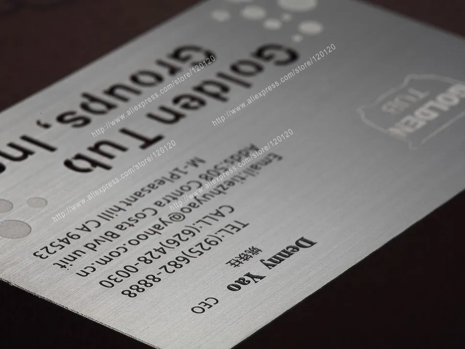 Персонализированные перьевые печатные качественные визитные карточки из нержавеющей стали