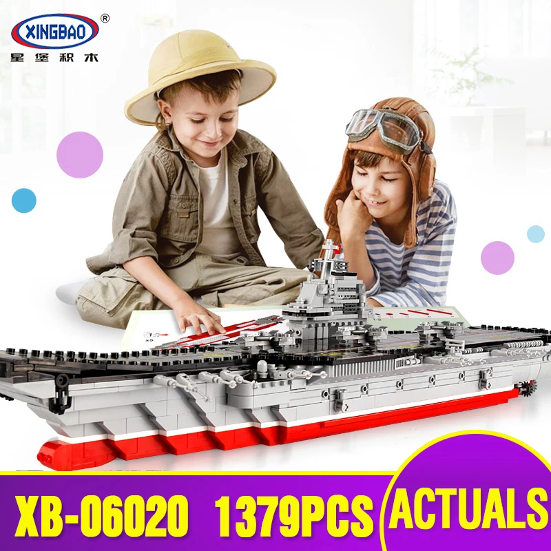 

2018 XINGBAO 06020 1355PCS Military Series The Aircraft Ship Set Building Blocks Bricks Toys Educational Kids Toys Gifts Models