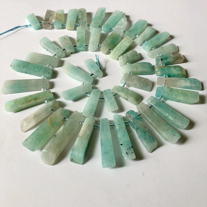

Natural Amazonite Long Chip beads 10-35mm nugget Gem stone necklace Beads,one strings 16"