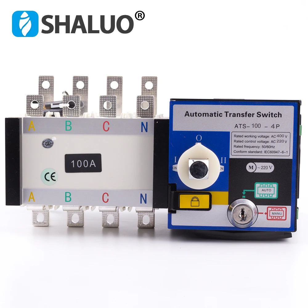 Interruptor de transferencia ac400v 4p 63a/80a/100a Dual Power Automatic Transfer Switch 