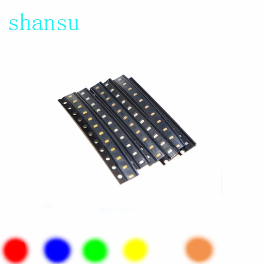 

6 Values x20pcs =120pcs (120pcs/lot) 0402 SMD LED Kits Red Yellow Blue Emerald Green Orange White 6 colors each 20pcs