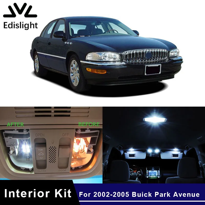 Edislight 13pcs White Ice Blue LED Car Light Interior Bulbs Kit For 2002-2005 Buick Park Avenue Map Dome Trunk Glove Box Lamp | Автомобили