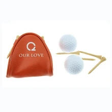 Wholesale Customized Logo Small Golf Ball Bag Mini Golf ball holder with 3 golf training balls and 4 golf tees Wholesale Customized Logo Small Golf Ball Bag Mini Golf ball holder with 3 golf training balls and 4 golf tees