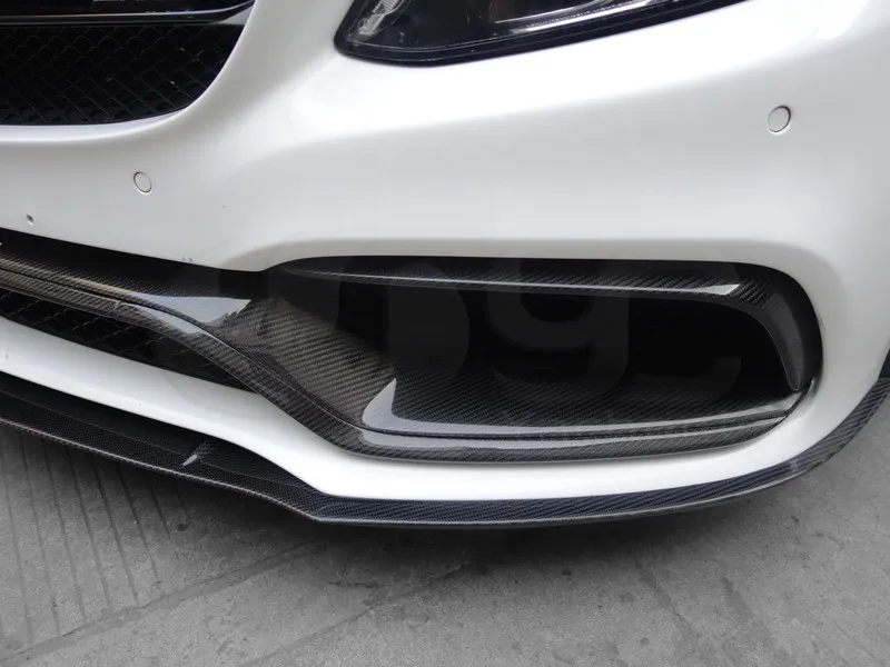2015-2016 Mercedes Benz W205 C63 PSM Style Front Lip 3Pcs CF (17)