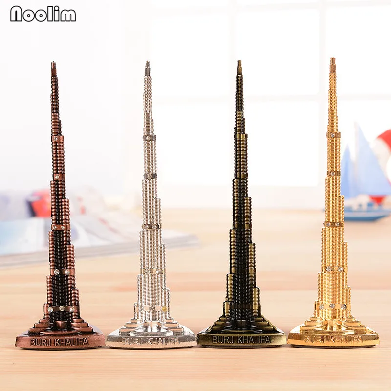 

NOOLIM Burj Khalifa Tower in Dubai Decor Metal Crafts World Landmark Building Architecture Model Art Home Souvenir Gift