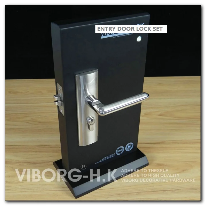 

VIBORG Quality Security Entry Door Mortise Lever Lock Set Keyed Entry Door Lock Set, brushed + chrome, A8652SS/G