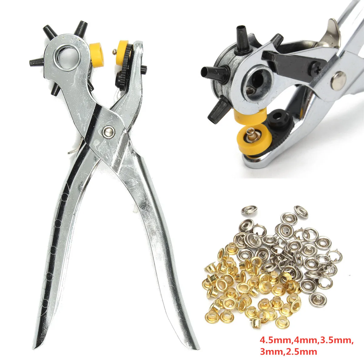 

Hand Tools Leather Belt Hole Punch Plier Eyelet Puncher Sewing Machine Bag Setter Tool for Watchband Strap leathercraft 5 Size