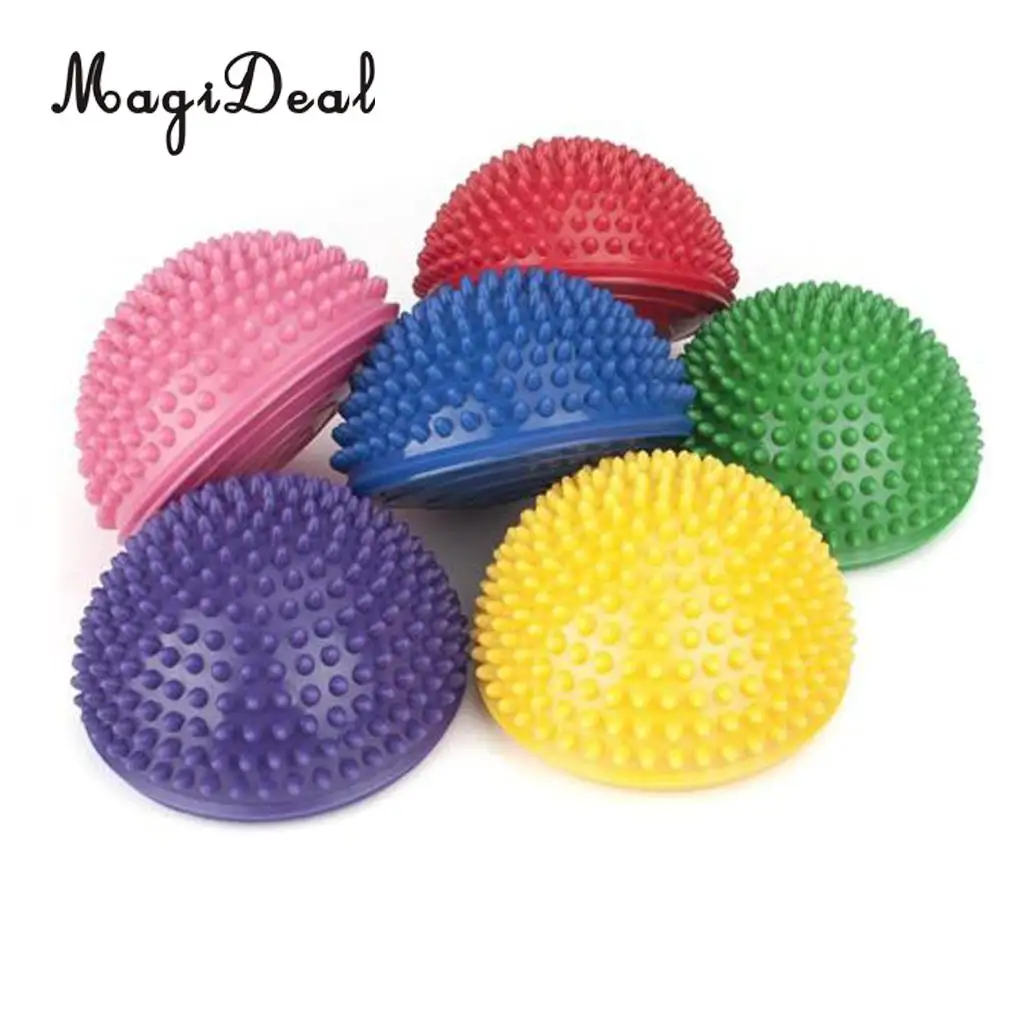 6 Pieces Hedgehog Styled Balance Pod Half Ball Physical Fitness Exercise Balance Trainner for Kids Adults Outdoor Sport Toys