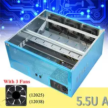 6GPU 8GPU Crypto Coin Open Air Mining Rig Frame Case /with 3 Fan 12038/25 Optional 12V 1.45A Computer Mining Case Server Chassis