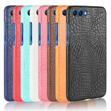 For Huawei Honor V10 Case Luxury Crocodile PU Leather Skin Hard PC Back Cover protective Phone Case For Huawei Honor V 10 Cover