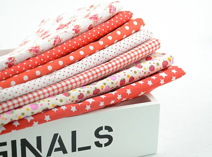 FREE SHIPPING 50CM*50CM 7 Prints Assorted Red Collection Cotton Sewing Fabric Diy Cloth for Patchwork Quilting Tilda W1A3 4|sewing cloth|cloth