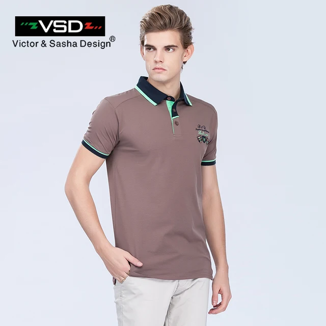VSD Летние Мужчины Вышивка Polo Рубашки С Коротким Рукавом Известный Бренд Большой размер Slim Fit Твердые Топы Повседневная Хлопок Turn Down Воротник Y625